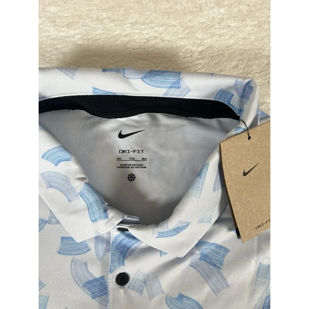 Nike Dri-Fit‎ FD5735-072 Tour Rake Line Off White All Over Print Polo Men's 4XL